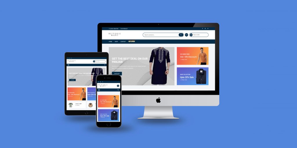 Product listing page of ReverieMart ecommerce website with responsive design built by DivDeveloper.